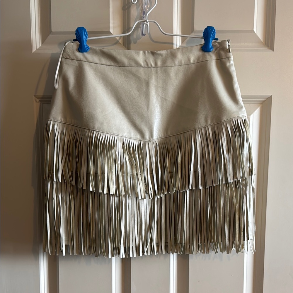 Altar'd State Cream Ruffled Mini Skirt Resort Wear